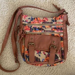Floral Leather Crossbody Purse